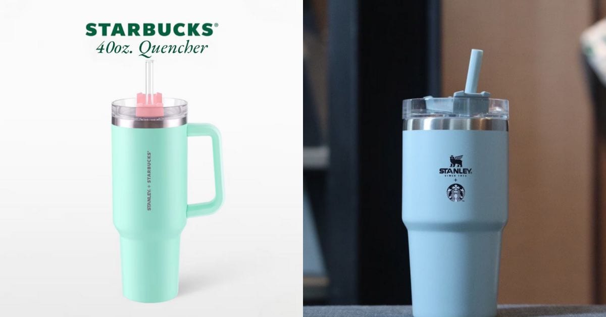Starbucks + Stanley Green & Pink 40oz Stainless Steel Quencher