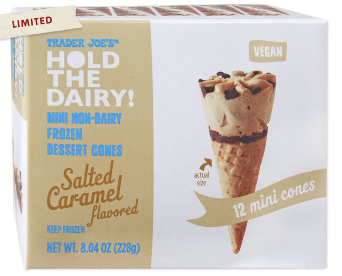 august trader joe's - hold the dairy salted caramel dessert cones 