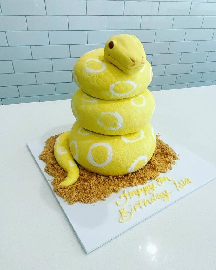 Snake Cakes - Yellow Snake Cake