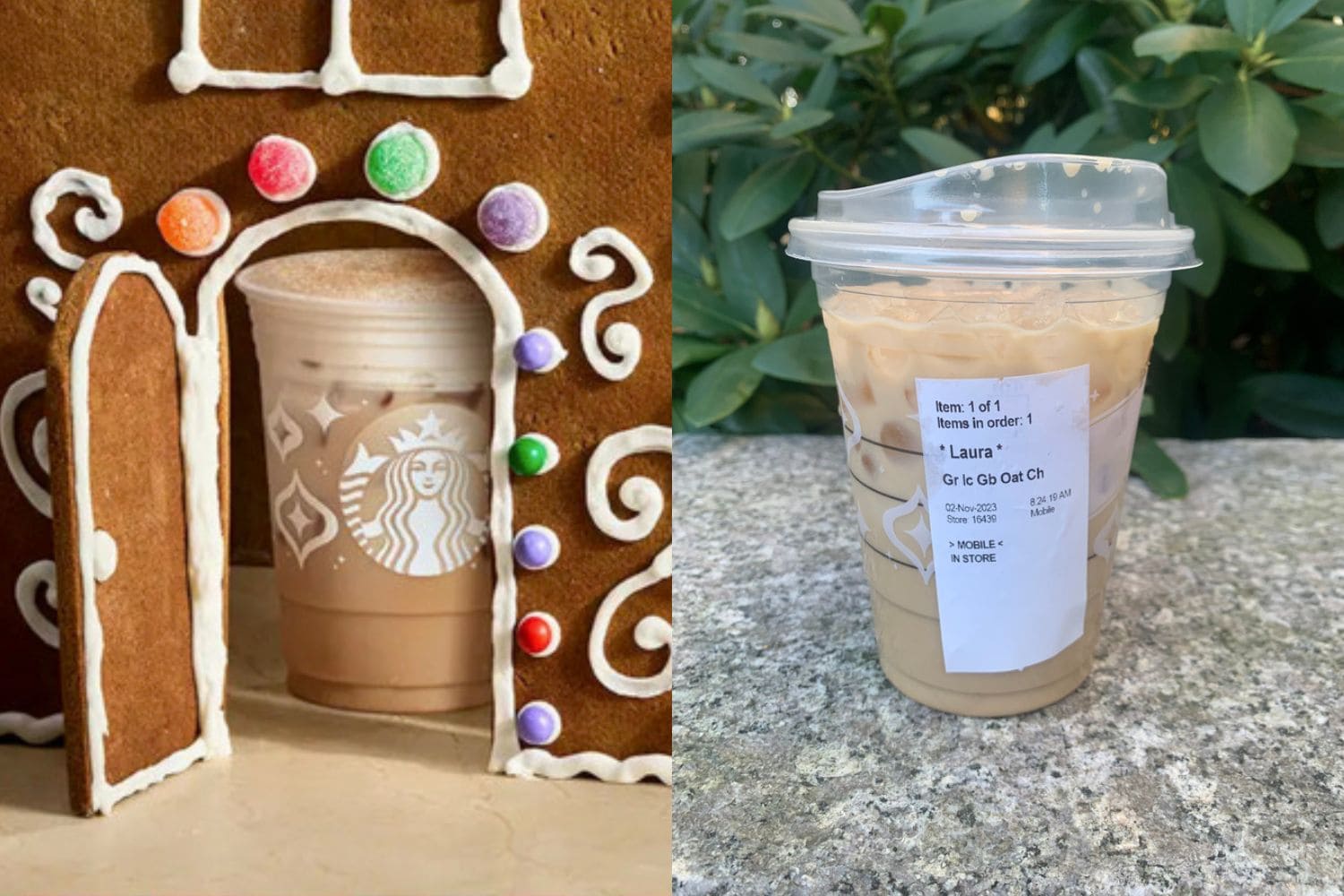 Starbucks Iced Gingerbread Oatmilk Chai Latte Drink Review
