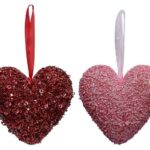Valentine's Day Decor Ideas - Glitter Beaded Heart Hanging Decoration