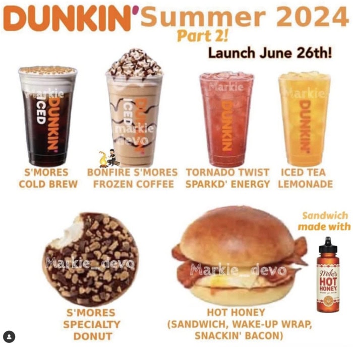 Dunkin Summer Menu 2024 Part Two